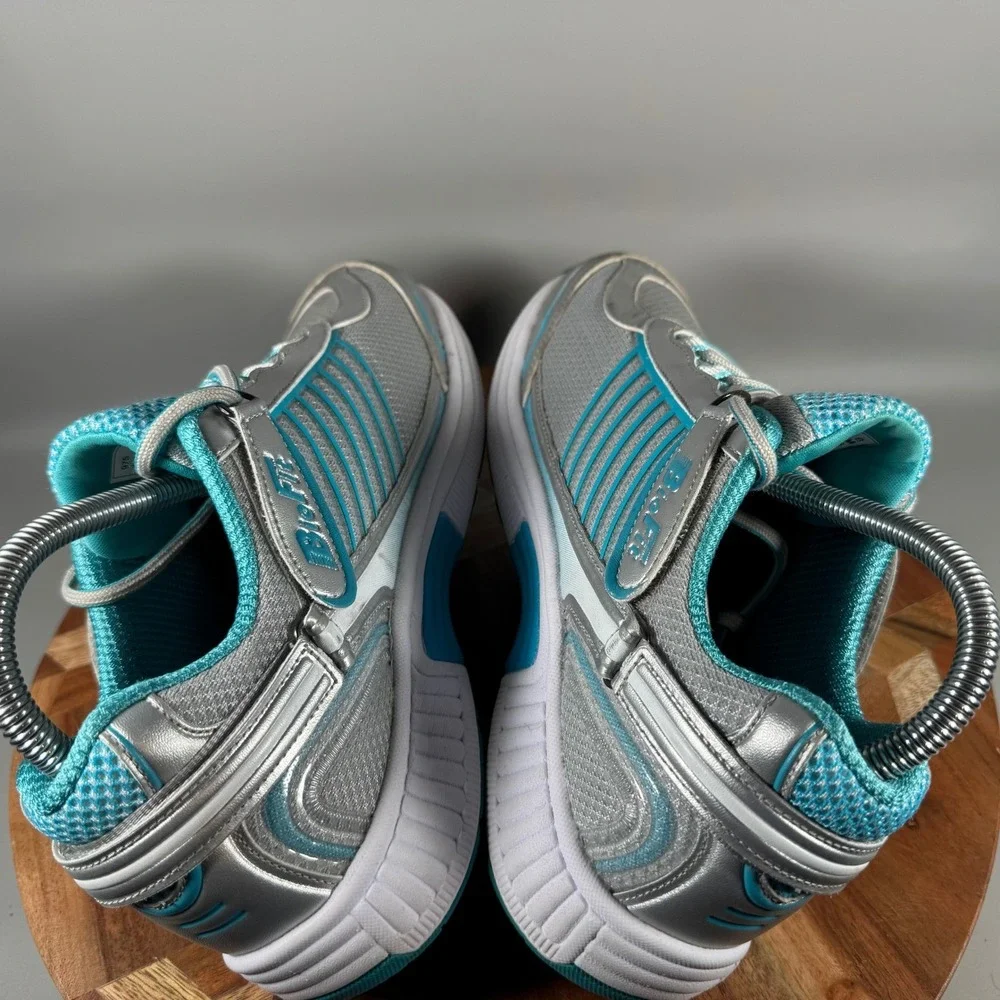 Orthofeet BioFit 975 Women Silver Teal Orthopedic Walking Shoes Size 8.5 B
